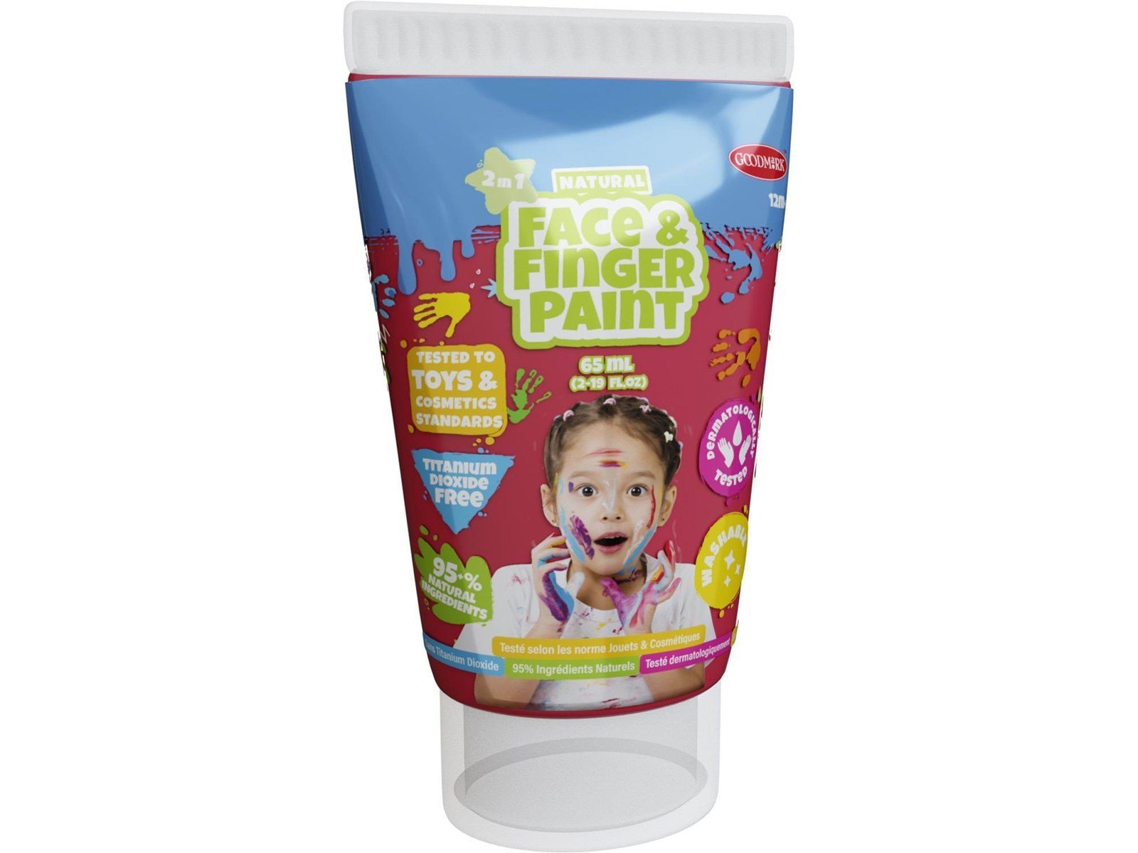 Boti Natural Face & Fingerpaint Tube - Red 65ml Boti Natural Face & Fingerpaint Tube - Red 65ml